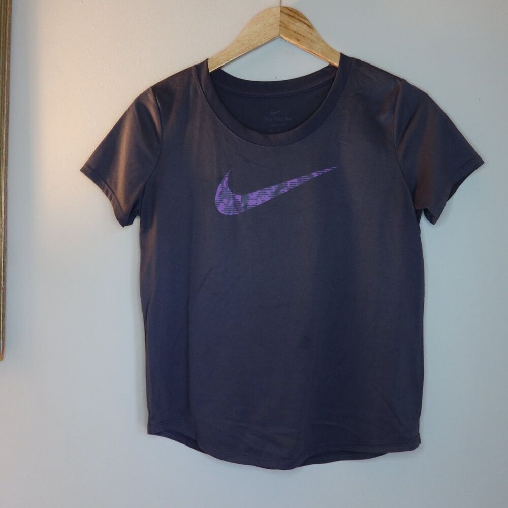 Nike TShirt Dri-FIT Womens XL Gray Geometric Crew Neck Moisture Wicking Tagless